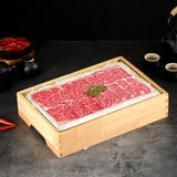 Maxbell Ice Serving Tray Cold Food Buffet Server Platter Wood for Hotels Buffet Home Rectangle S