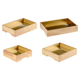 Maxbell Ice Serving Tray Cold Food Buffet Server Platter Wood for Hotels Buffet Home Rectangle S