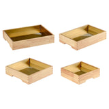 Maxbell Ice Serving Tray Cold Food Buffet Server Platter Wood for Hotels Buffet Home Rectangle S