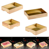 Maxbell Ice Serving Tray Cold Food Buffet Server Platter Wood for Hotels Buffet Home Rectangle S
