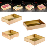 Maxbell Ice Serving Tray Cold Food Buffet Server Platter Wood for Hotels Buffet Home Rectangle S
