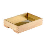Maxbell Ice Serving Tray Cold Food Buffet Server Platter Wood for Hotels Buffet Home Rectangle S