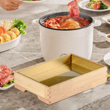 Maxbell Ice Serving Tray Cold Food Buffet Server Platter Wood for Hotels Buffet Home Rectangle S
