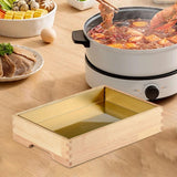Maxbell Ice Serving Tray Cold Food Buffet Server Platter Wood for Hotels Buffet Home Rectangle S