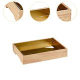 Maxbell Ice Serving Tray Cold Food Buffet Server Platter Wood for Hotels Buffet Home Rectangle L