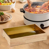 Maxbell Ice Serving Tray Cold Food Buffet Server Platter Wood for Hotels Buffet Home Rectangle L