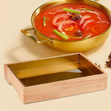 Maxbell Ice Serving Tray Cold Food Buffet Server Platter Wood for Hotels Buffet Home Rectangle L
