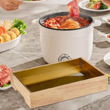 Maxbell Ice Serving Tray Cold Food Buffet Server Platter Wood for Hotels Buffet Home Rectangle L