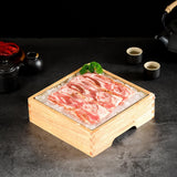 Maxbell Ice Serving Tray Cold Food Buffet Server Platter Wood for Hotels Buffet Home Square S
