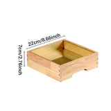 Maxbell Ice Serving Tray Cold Food Buffet Server Platter Wood for Hotels Buffet Home Square S