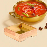 Maxbell Ice Serving Tray Cold Food Buffet Server Platter Wood for Hotels Buffet Home Square S
