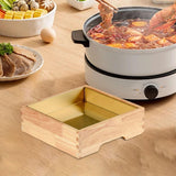 Maxbell Ice Serving Tray Cold Food Buffet Server Platter Wood for Hotels Buffet Home Square S