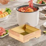 Maxbell Ice Serving Tray Cold Food Buffet Server Platter Wood for Hotels Buffet Home Square S