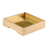 Maxbell Ice Serving Tray Cold Food Buffet Server Platter Wood for Hotels Buffet Home Square L