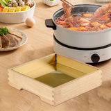 Maxbell Ice Serving Tray Cold Food Buffet Server Platter Wood for Hotels Buffet Home Square L