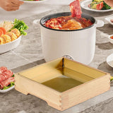 Maxbell Ice Serving Tray Cold Food Buffet Server Platter Wood for Hotels Buffet Home Square L