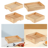 Maxbell Ice Serving Tray Wooden Ice Chilled Ice Platter for Home Wedding Celebration S Rectangle