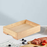 Maxbell Ice Serving Tray Wooden Ice Chilled Ice Platter for Home Wedding Celebration S Rectangle