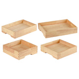 Maxbell Ice Serving Tray Wooden Ice Chilled Ice Platter for Home Wedding Celebration S Rectangle