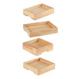 Maxbell Ice Serving Tray Wooden Ice Chilled Ice Platter for Home Wedding Celebration S Rectangle