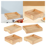 Maxbell Ice Serving Tray Wooden Ice Chilled Ice Platter for Home Wedding Celebration S Rectangle