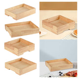Maxbell Ice Serving Tray Wooden Ice Chilled Ice Platter for Home Wedding Celebration S Rectangle