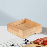 Maxbell Ice Serving Tray Wooden Ice Chilled Ice Platter for Home Wedding Celebration S Square