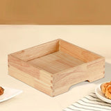 Maxbell Ice Serving Tray Wooden Ice Chilled Ice Platter for Home Wedding Celebration S Square