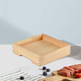 Maxbell Ice Serving Tray Wooden Ice Chilled Ice Platter for Home Wedding Celebration L Square