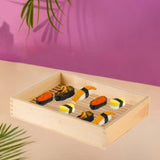 Maxbell Wood Serving Tray Rectangular Sashimi Tray for Hotels Wedding Buffet M
