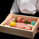 Maxbell Wood Serving Tray Rectangular Sashimi Tray for Hotels Wedding Buffet M