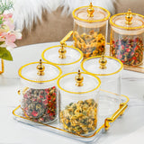 Maxbell Dry Fruit Tray with Lid Snack Candy Dish for Living Room Holiday Dining Room clear