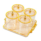 Maxbell Dry Fruit Tray with Lid Snack Candy Dish for Living Room Holiday Dining Room amber