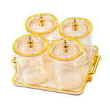 Maxbell Dry Fruit Tray with Lid Snack Candy Dish for Living Room Holiday Dining Room amber