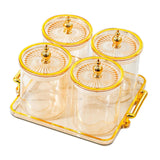 Maxbell Dry Fruit Tray with Lid Snack Candy Dish for Living Room Holiday Dining Room amber