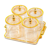 Maxbell Dry Fruit Tray with Lid Snack Candy Dish for Living Room Holiday Dining Room amber