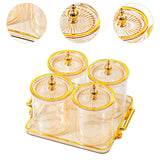 Maxbell Dry Fruit Tray with Lid Snack Candy Dish for Living Room Holiday Dining Room amber