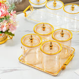 Maxbell Dry Fruit Tray with Lid Snack Candy Dish for Living Room Holiday Dining Room amber