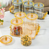 Maxbell Dry Fruit Tray with Lid Snack Candy Dish for Living Room Holiday Dining Room amber