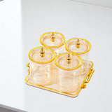 Maxbell Dry Fruit Tray with Lid Snack Candy Dish for Living Room Holiday Dining Room amber