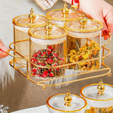 Maxbell Dried Fruit Tray Dustproof Sealed Container for Dining Room Home Living Room amber