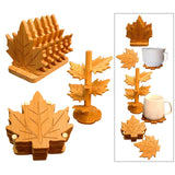 Maxbell 6 Pieces Fall Leaves Coasters Table Coaster for Restaurant Fridge Dinnerware Square base L