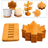 Maxbell 6 Pieces Fall Leaves Coasters Table Coaster for Restaurant Fridge Dinnerware Square base S