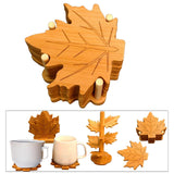 Maxbell 6 Pieces Fall Leaves Coasters Table Coaster for Restaurant Fridge Dinnerware Leaf base L