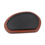Maxbell Cast Iron Steak Plate Wood Tray Nonstick Fajita Pan for Camping Kitchen Home
