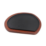 Maxbell Cast Iron Steak Plate Wood Tray Nonstick Fajita Pan for Camping Kitchen Home