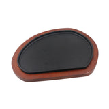 Maxbell Cast Iron Steak Plate Wood Tray Nonstick Fajita Pan for Camping Kitchen Home