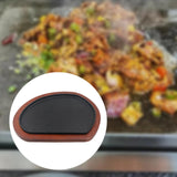 Maxbell Cast Iron Steak Plate Wood Tray Nonstick Fajita Pan for Camping Kitchen Home
