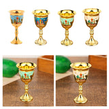 Maxbell Vintage Medieval Goblet Sturdy Pattern Drinking Glass for Blessing Party Bar light blue