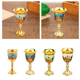Maxbell Vintage Medieval Goblet Sturdy Pattern Drinking Glass for Blessing Party Bar light blue